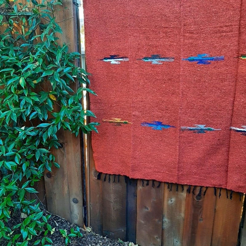 Open Road Goods Yoga Blanket - Thick Mexican Thunderbird Blanket - Handmade and Made for Yoga! (Red Earth) - Image 2