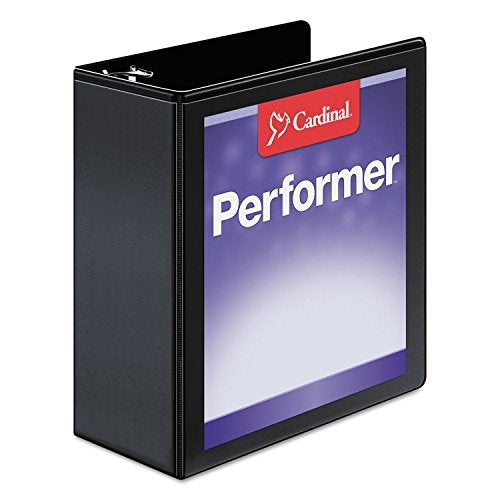 Cardinal Performer 3-Ring Binder, 4", Non-Locking Slant-D Rings, 835-Sheet Capacity, ClearVue Presentation Binder, Nonstick, PVC-Free, Black (17811CB) - Image 1
