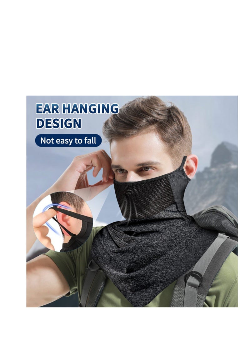 Captaintech Neck Gaiter, 2 Pack Breathable Bandana Mask for Outdoor Protection, Sun UV Protection Face Cover for Cycling, Running, Hiking, Black and Dark Grey - Image 4