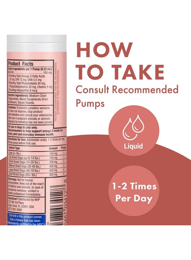 Dr. Mercola Antarctic Krill Oil Liquid Pump for Pets - 1.6 Fl Oz. 100 Mg - Rich in Omega-3-6 Fatty Acids and Astaxanthin - Supports Normal Brain and Nerve Function for Cats and Dogs - Image 5