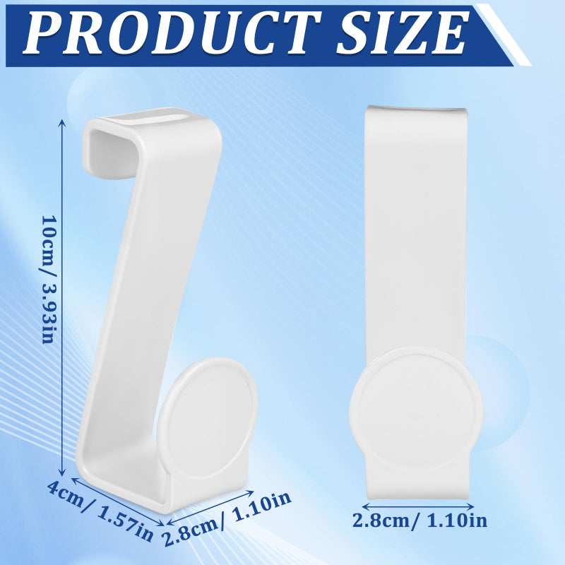 White Z Shaped Plastic Toilet Seat Hooks 2 Pack Over Door Bathroom Kitchen Hanging Hooks - Image 3