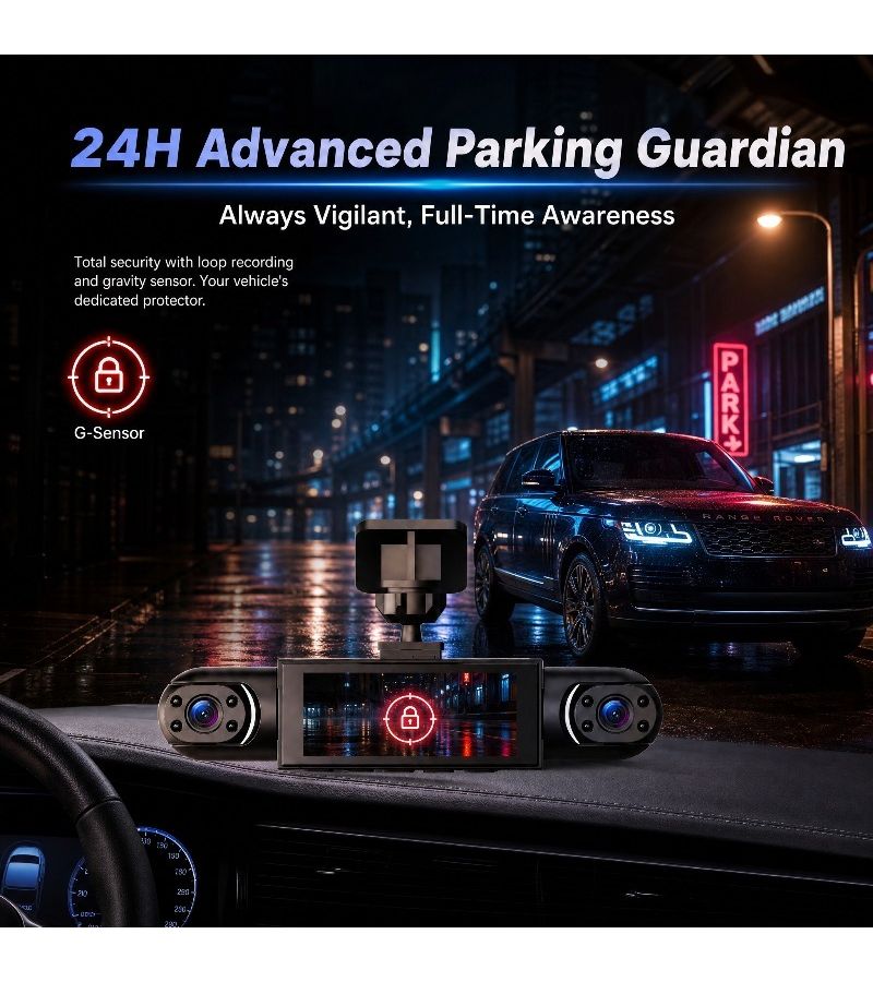 A 360 Panoramic 4 Channel Full HD Dashcam With 32G SD Card Y109 Rear Cam 5 43 Inch Ultra Wide Display Quad View Split Screen HD Night Vision G Sensor Loop Recording 24H Parking Monitor Travel Accessory - Image 2