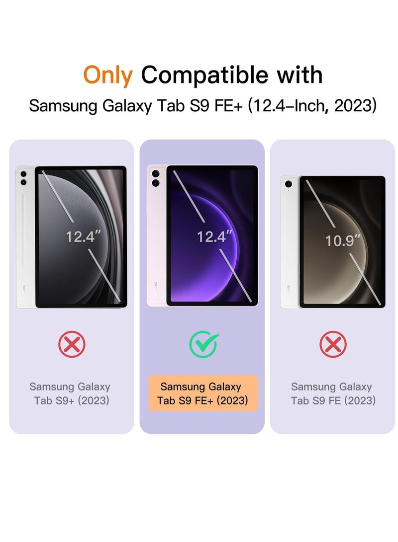 Raxoom Case for Samsung Galaxy Tab S9 FE+ / S9 FE Plus 12.4-Inch â€“ Soft TPU Tri-Fold Stand Protective Cover with S Pen Holder, S Pen Charging Support, Auto Wake/Sleep (Light Purple) - Image 2