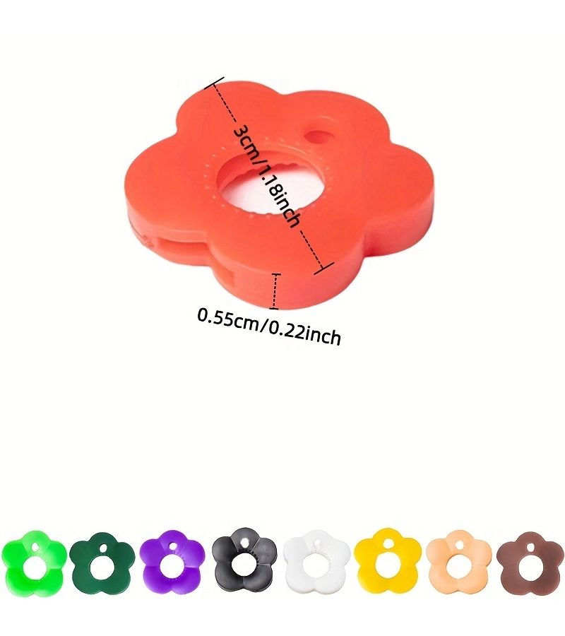 5 Pieces Random Colors Flower Shaped Keycap Set With Labeled Keycaps Durable Keycap Protectors Featuring Color Coded Design Easy To Install Keychain Organizer Suitable For Home Office Parties And Key - Image 5