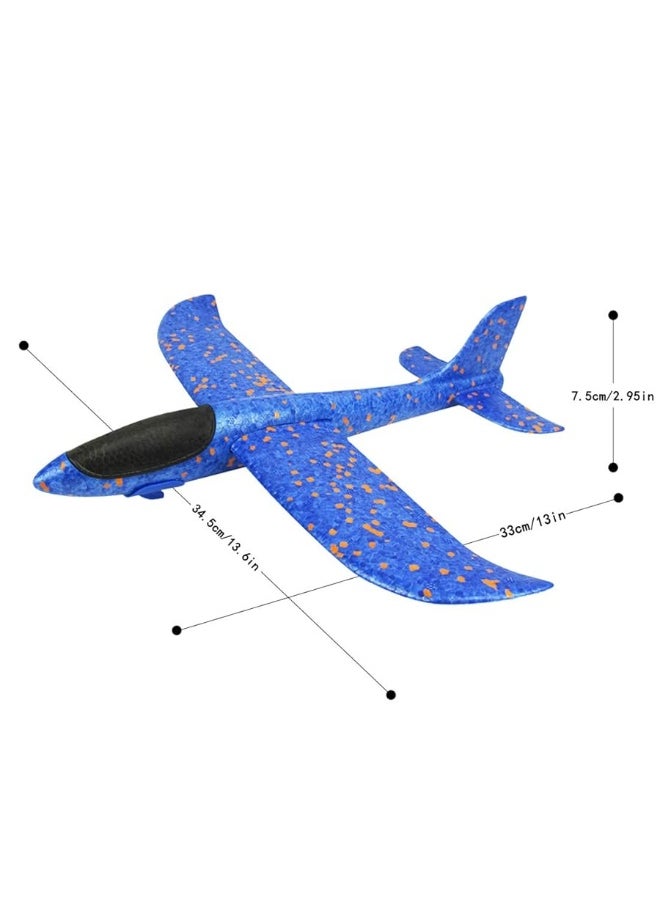 DC-BEAUTIFUL 3 Pack Upgrade 13.6" Airplane Toys, Throwing Plane 2 Flight Modes, Throwing Foam Airplanes with Rubber String Launch, Outdoor Sport Toy Party Favor Birthday Gift for Kids  - Image 2