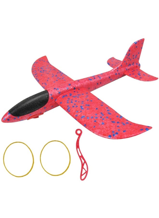 DC-BEAUTIFUL 3 Pack Upgrade 13.6" Airplane Toys, Throwing Plane 2 Flight Modes, Throwing Foam Airplanes with Rubber String Launch, Outdoor Sport Toy Party Favor Birthday Gift for Kids  - Image 1