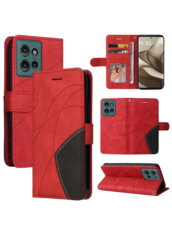 إيروريكس جراب لهاتف Motorola Edge 50 5G، جراب جلدي مزدوج اللون قابل للطي - Image 1