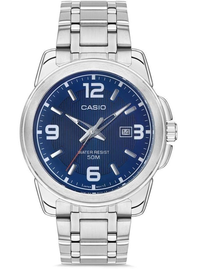 Casio Watch For Men Blue Dial Stainless Steel Band - MTP-1314D-2AV - Image 1