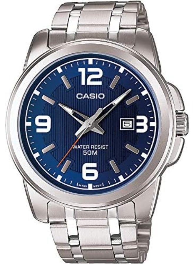 Casio Watch For Men Blue Dial Stainless Steel Band - MTP-1314D-2AV - Image 4