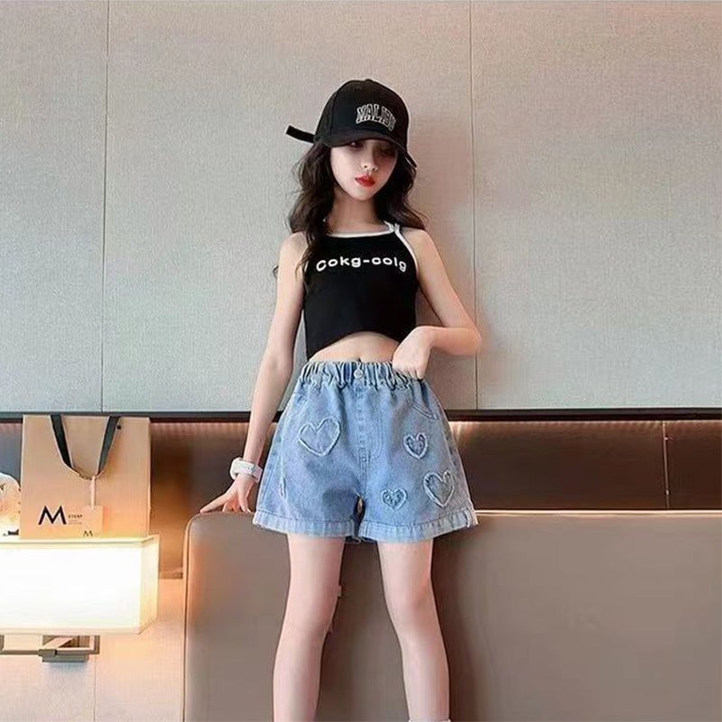Girls' Denim Culottes Children'S Korean Style Denim Shorts 2025 Summer Thin Style Middle Children'S Style Shorts Manufacturer - Image 5