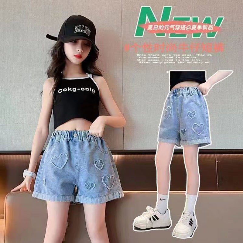 Girls' Denim Culottes Children'S Korean Style Denim Shorts 2025 Summer Thin Style Middle Children'S Style Shorts Manufacturer - Image 3