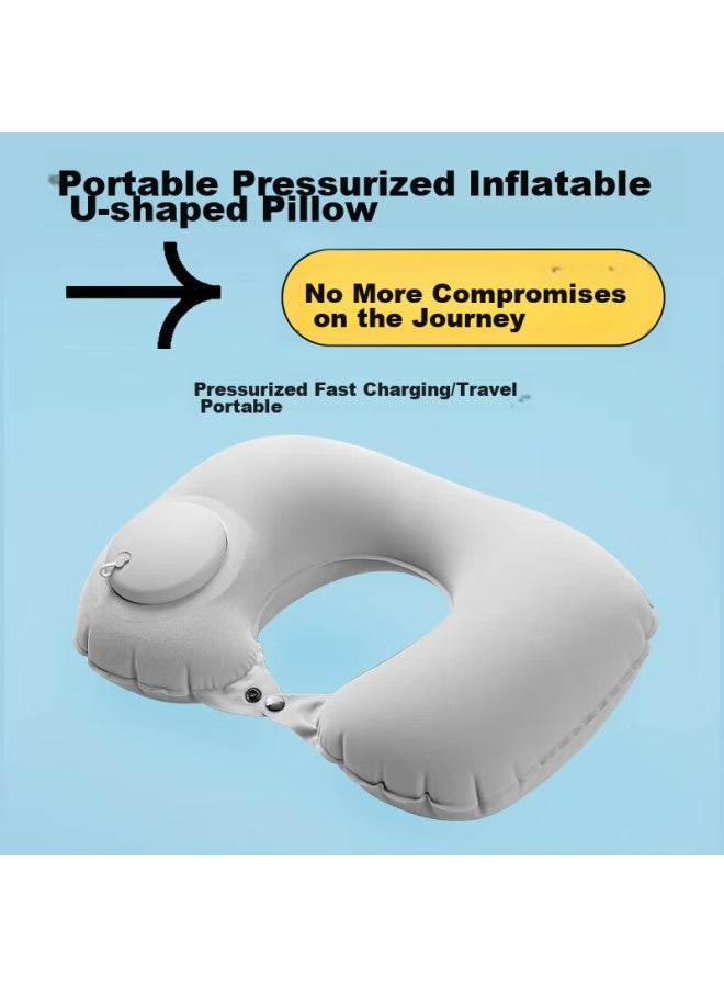 TA Ta Inflatable U-shaped Pillow For Travel, Airplane, High-speed Rail, Train, Sleeping, Headrest, Neck Pillow, Cervical Support, Backrest  - Image 2