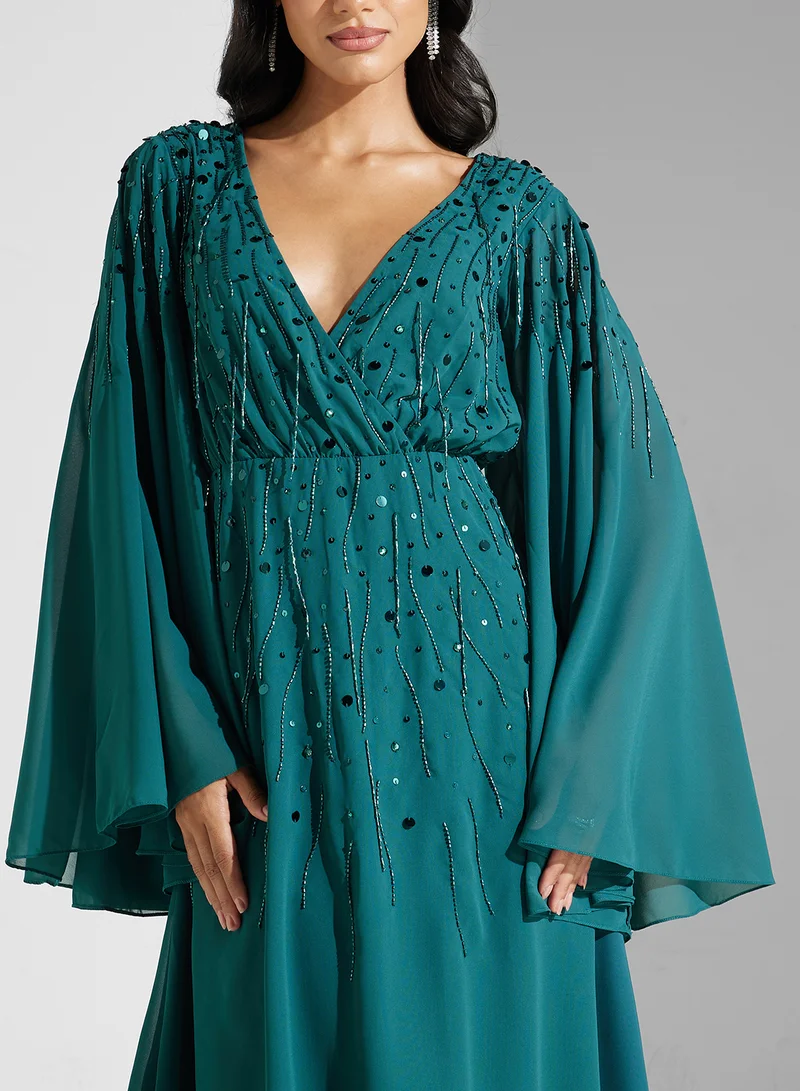 Amelia Rose Embellished Chiffon Dress