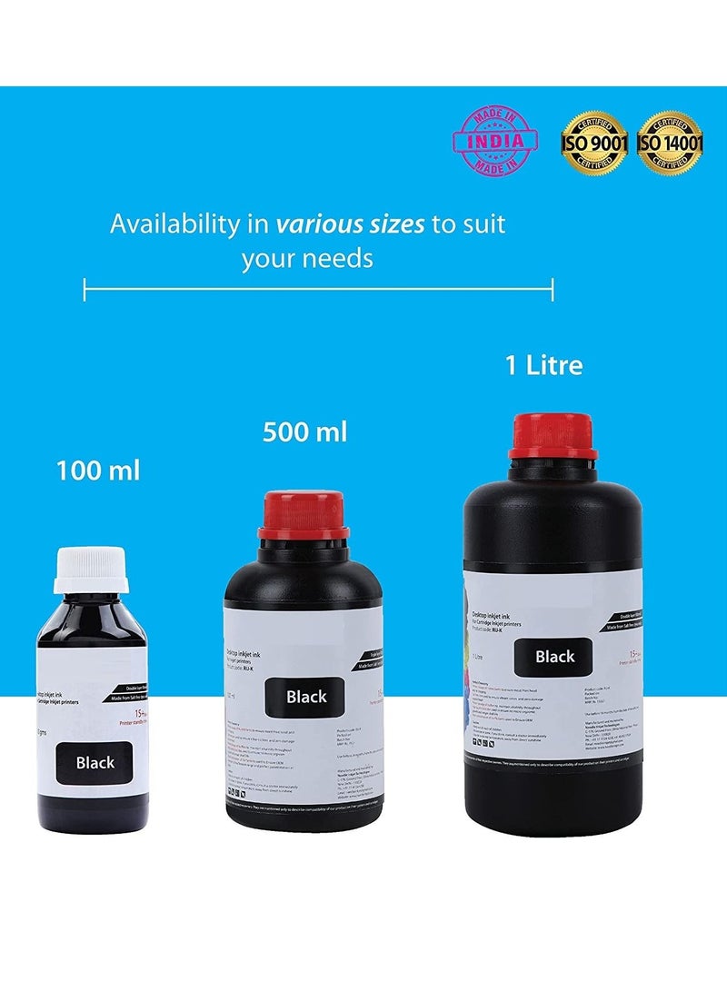 High Yield Inkjet Cartridge Ink Refill Compatible for HP and Canon Cartridge Printers Black Color 3x100ml - Image 2