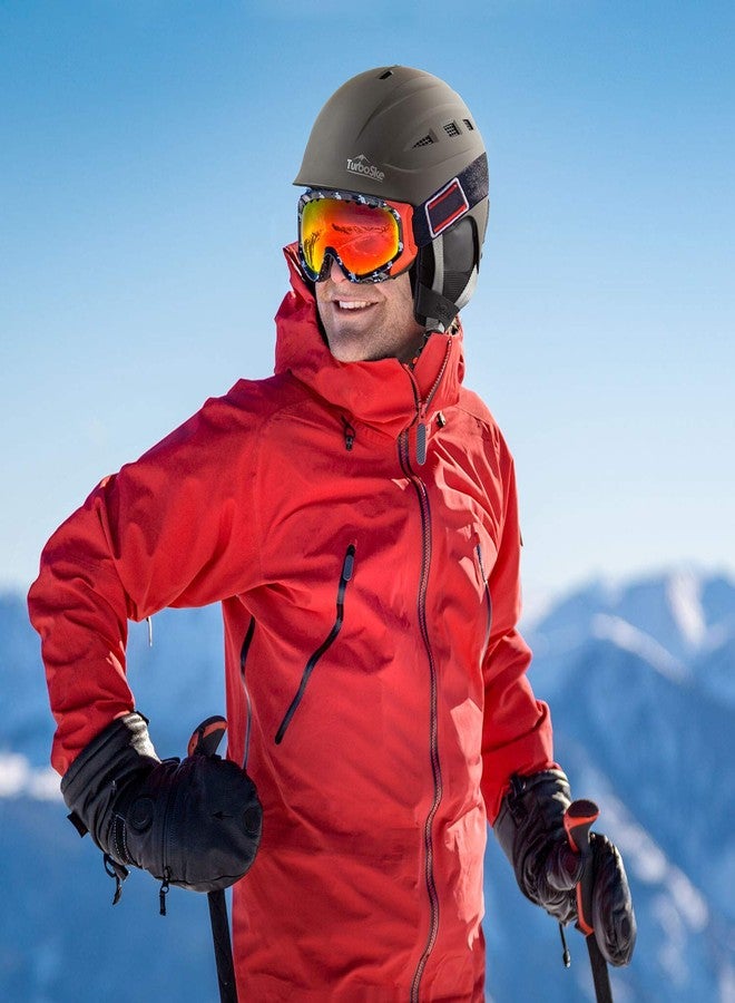 TurboSke (V2020-S (20"-21.75"/51-55cm), Gray & Audio Compatible) - Ski Helmet, Snow Sports Helmet, Snowboard Helmet Men Women Youth - Image 2