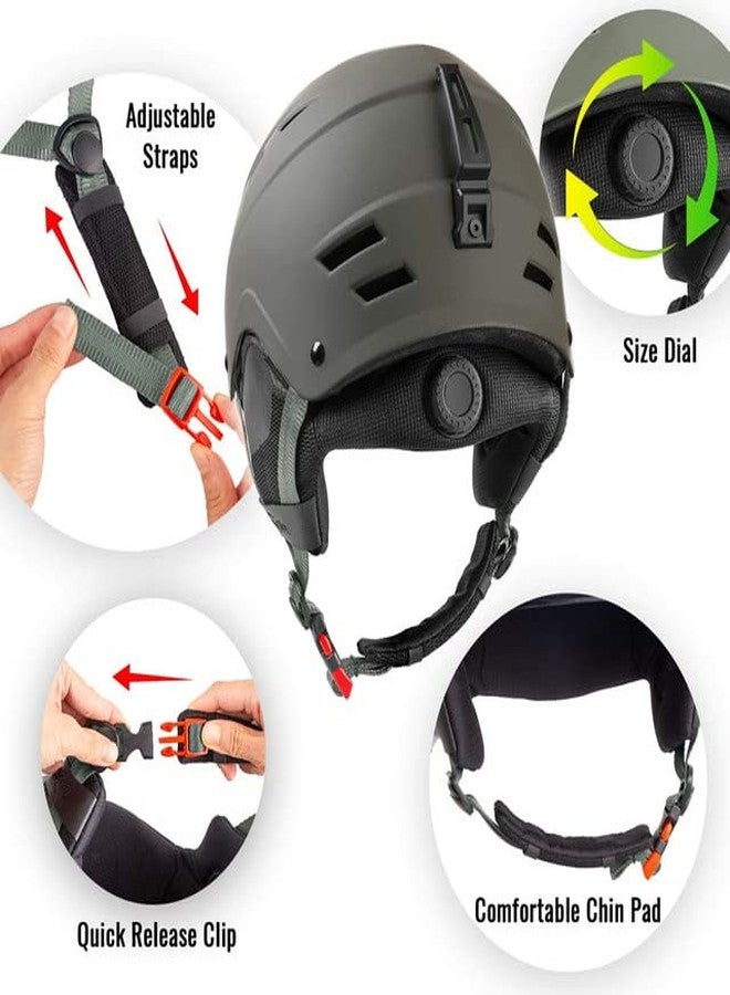 TurboSke (V2020-S (20"-21.75"/51-55cm), Gray & Audio Compatible) - Ski Helmet, Snow Sports Helmet, Snowboard Helmet Men Women Youth - Image 4