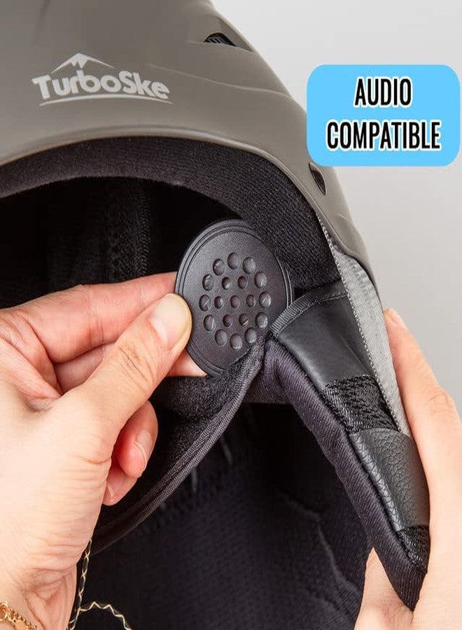 TurboSke (V2020-S (20"-21.75"/51-55cm), Gray & Audio Compatible) - Ski Helmet, Snow Sports Helmet, Snowboard Helmet Men Women Youth - Image 5