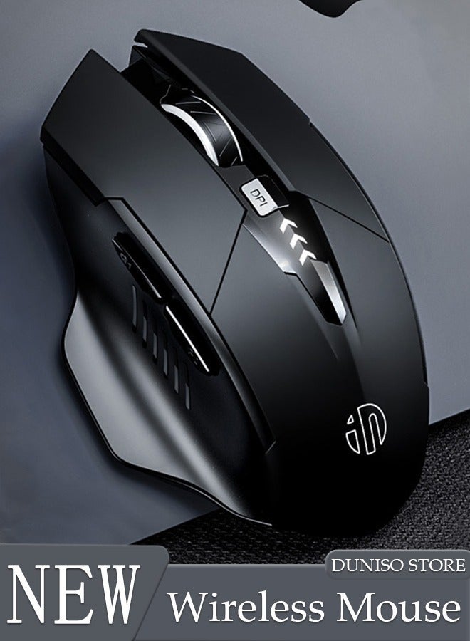 DUNISO Bluetooth Mouse Wireless Mouse 2.4G with 6 Buttons 3 Adjustable DPI Battery DisplayLevels Ergonomic Computer Mouse for Laptop Computer Mac PC Windows Chromebook Notebook - Image 1