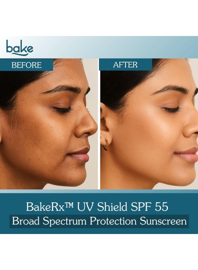 BAKE 6% Advanced UV Filter Broad Spectrum Sunscreen SPF 55 PA++++ with Suncare Zen KT | No Whitecast, Lightweight, Fragrance Free | With Ceramide Complex, Niacinamide, Licorice Extract – 50 ml - Image 2