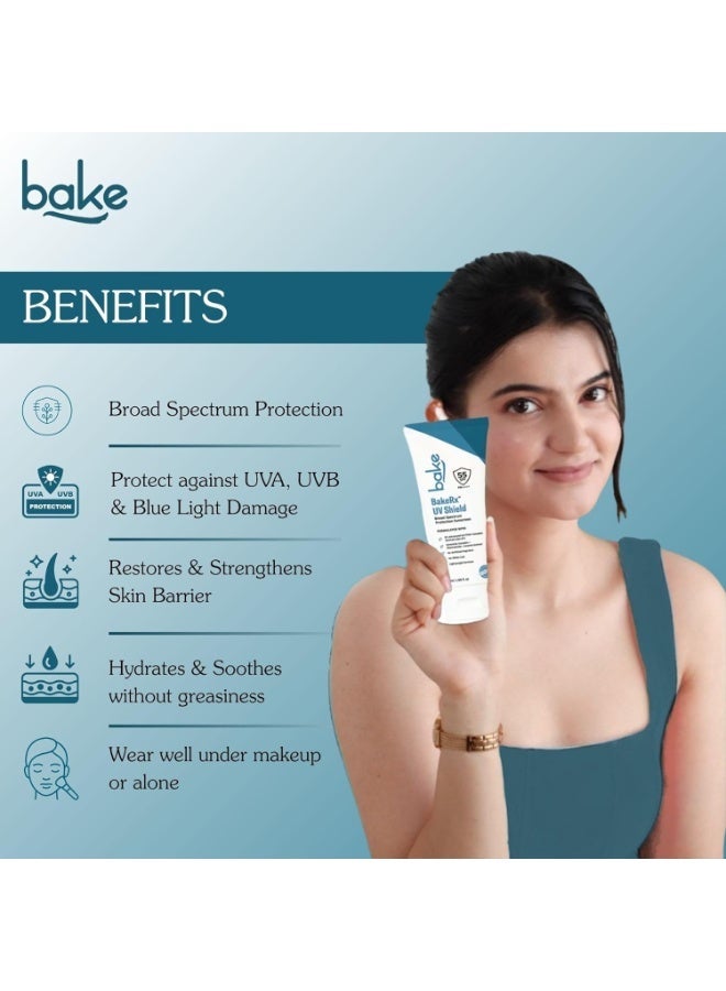 BAKE 6% Advanced UV Filter Broad Spectrum Sunscreen SPF 55 PA++++ with Suncare Zen KT | No Whitecast, Lightweight, Fragrance Free | With Ceramide Complex, Niacinamide, Licorice Extract – 50 ml - Image 4
