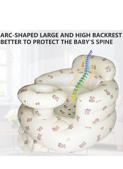 Daytoyz Baby Inflatable Seat for Babies 3-36 Months, Built in Air Pump, Bear Baby Support Seat Summer Toddler Chair for Sitting Up, Baby Shower Chair Floor Seater, Infant Back Support Sofa  - Image 4
