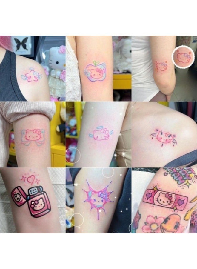 30 Sheets kt Temporary Tattoos Hello Kitty Cute Anime Waterproof Tattoos Durable Color kawaii Tattoo Sticker Gifts  - Image 5