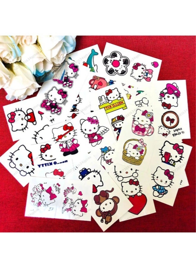 30 Sheets kt Temporary Tattoos Hello Kitty Cute Anime Waterproof Tattoos Durable Color kawaii Tattoo Sticker Gifts  - Image 2