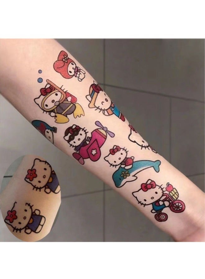 30 Sheets kt Temporary Tattoos Hello Kitty Cute Anime Waterproof Tattoos Durable Color kawaii Tattoo Sticker Gifts  - Image 4