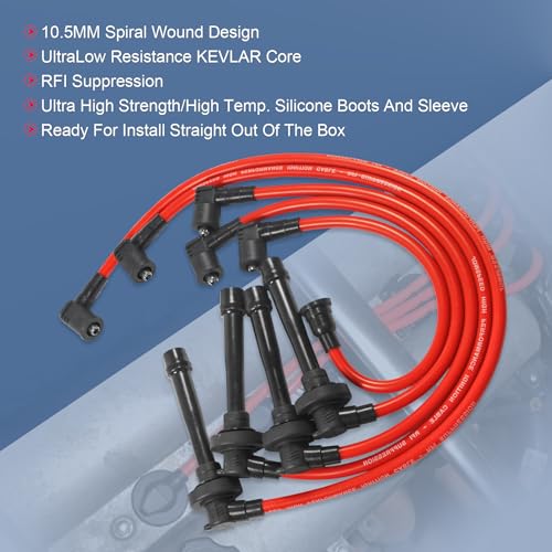 JDMSPEED مجموعة أسلاك شمعات الإشعال الجديدة JDMSPEED بديل لهوندا سيفيك ديل سول EG EK EJ D15 D16 تصميم لولبي 92-00 - Image 3