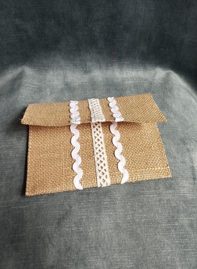 RR creation Collections Greeting Card & Invitation Jute Envelopes - Gifting Cash/Cheque on all Occasions | Jute Ethnic Scroll Envelope - Laminated Jute (Pack of 5) - Image 4