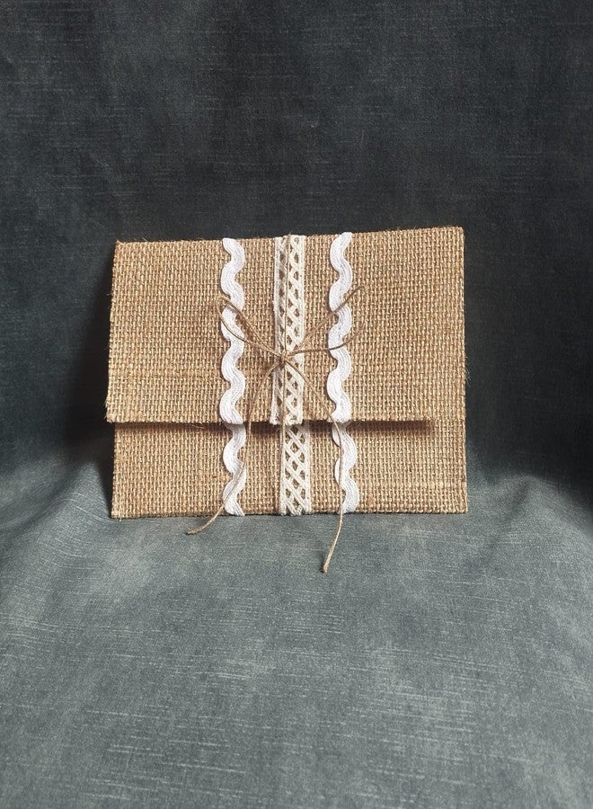 RR creation Collections Greeting Card & Invitation Jute Envelopes - Gifting Cash/Cheque on all Occasions | Jute Ethnic Scroll Envelope - Laminated Jute (Pack of 5) - Image 1