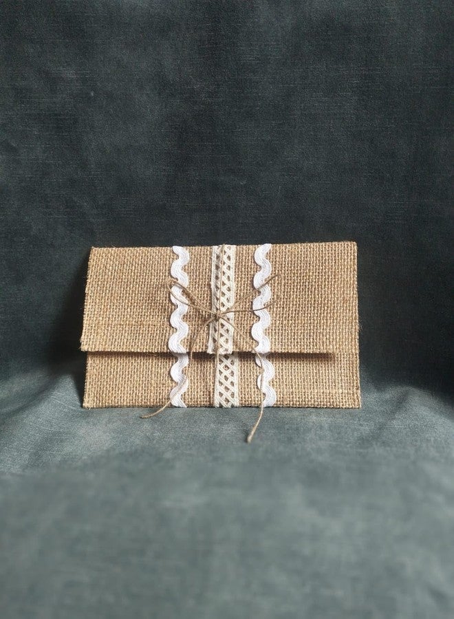 RR creation Collections Greeting Card & Invitation Jute Envelopes - Gifting Cash/Cheque on all Occasions | Jute Ethnic Scroll Envelope - Laminated Jute (Pack of 5) - Image 2