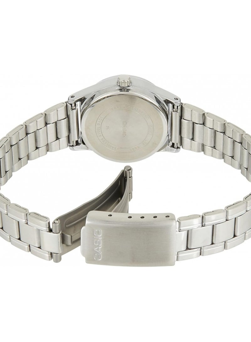 كاسيو ساعة كاسيو للنساء - LTP-V006D-7BUDF مينا ابيض وسوار فضي - Image 2