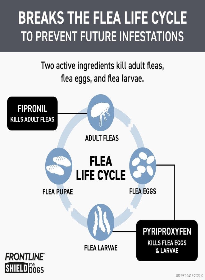 FRONTLINE Shield Flea & Tick Treatment for Large Dogs 41-80 lbs. Count of 6 - Image 4