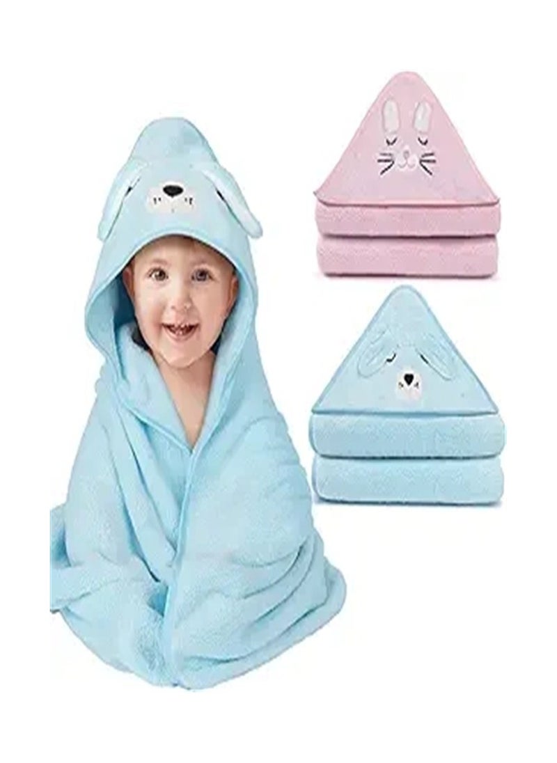 Goolsky Goolsky 2 Pack Bamboo Hooded Baby Towel - Premium Soft Bath Towel for Bathtub for Babie, Newborn, Infant - Ultra Absorbent, Natural Baby Stuff Towel for Boy and Girl (Cat, Dog)  - Image 1