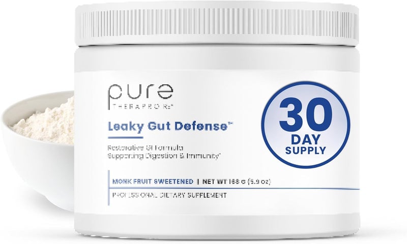 Pure Therapro Rx Leaky Gut Defense  Gut Health Supplement with LGlutamine Licorice Root Extract Aloe Leaf Arabinogalactan 30 Servings 168g - Image 1