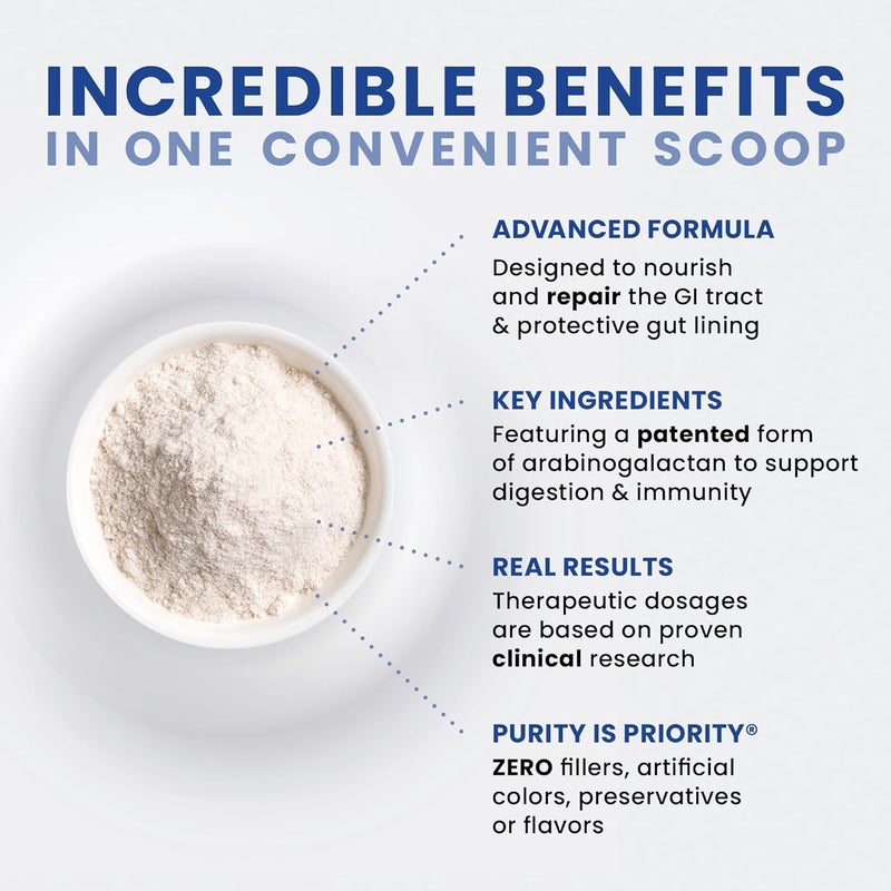 Pure Therapro Rx Leaky Gut Defense  Gut Health Supplement with LGlutamine Licorice Root Extract Aloe Leaf Arabinogalactan 30 Servings 168g - Image 4