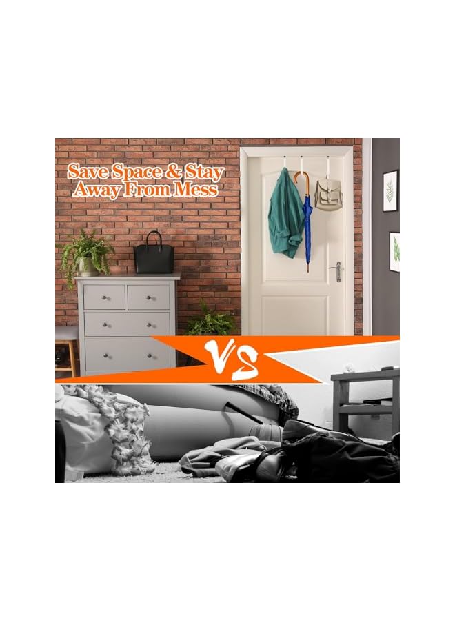 promass 4 Pack Over The Door Hook, Door Hooks, Rubber Surface Prevent Scratche Door Hanger Hooks for Bathroom, Living Room, Kitchen, Hanging Clothes, Towels, Bags(White) - Image 5