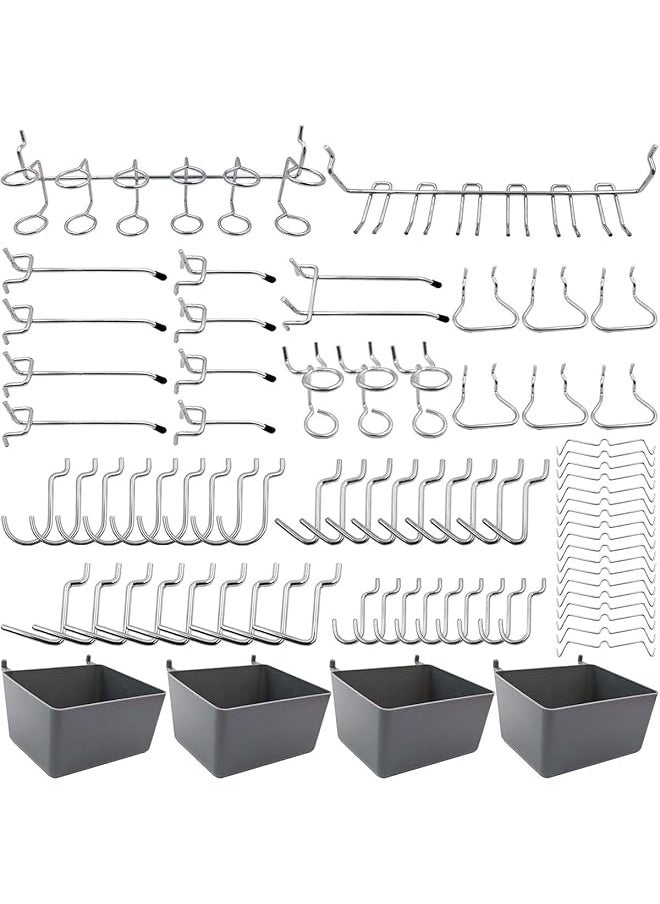 PROMASS promass Pegboard Hooks Assortment with Pegboard Bins, Peg Locks, for Organizing Various Tools, 80 Piece  - Image 1