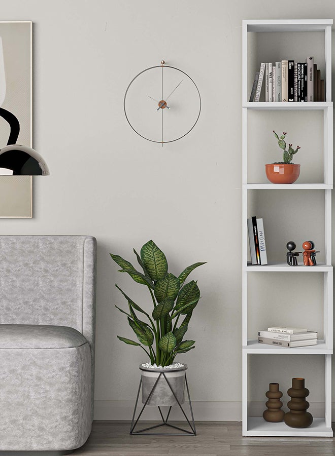 Mourah Home Piri Corner Bookcase Modern Book Shelf Cabinet 6 Tier Multi Storage Bookshelf Rack Display Unit For Bedroom Living Room  30X161X35Cm White  - Image 2