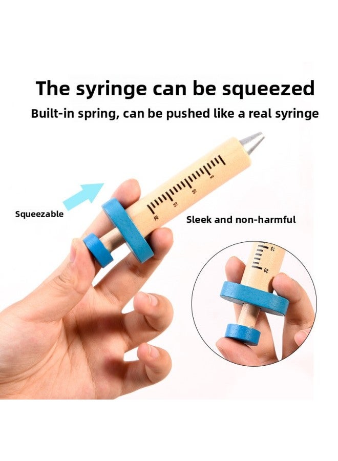 Wooden Set Children's Play House Simulation Medical Kit Role Play Girl Nurse Injection Boy Stethoscope-Color:Blue 38 Pieces Occupational Doctor LC - Image 5