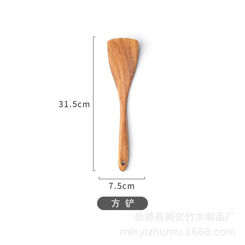 5-piece wooden spoon spatula soup spoon wooden shovel kitchen tool kitchenware set - Image 4