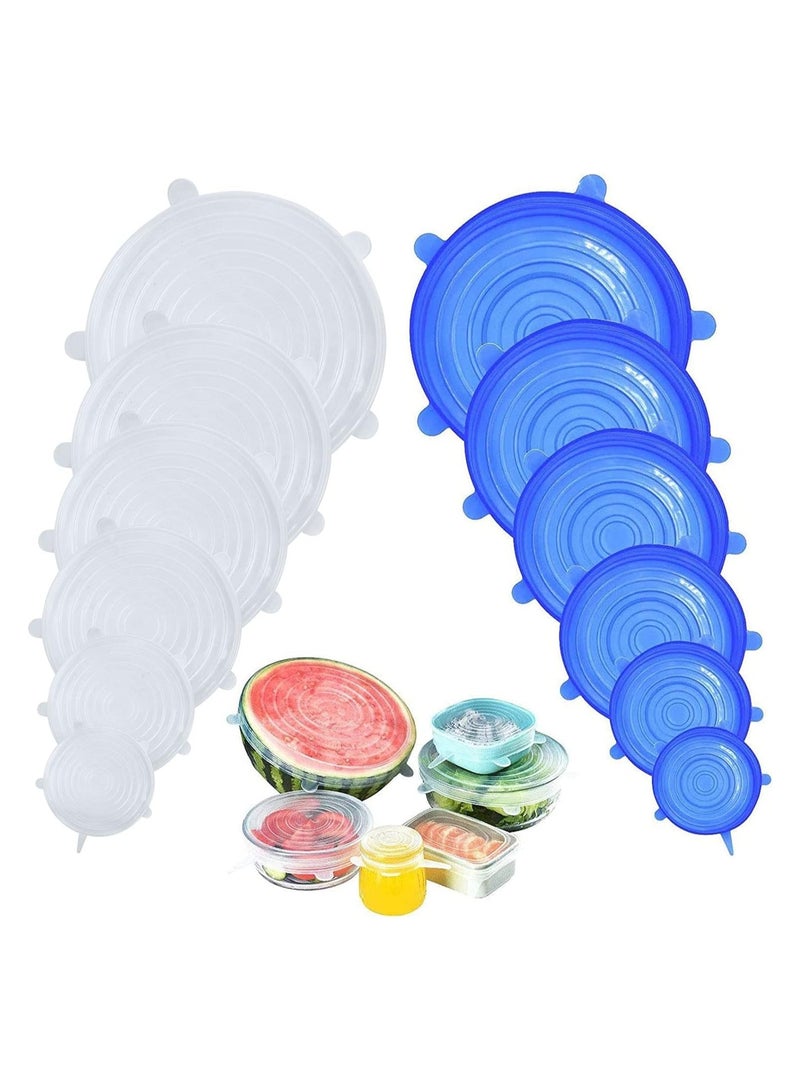 6 pieces  Silicone Stretch Lids for Food Storage Containers, Dishes - multi color - Image 1