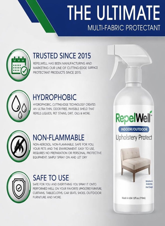 RepelWell Eco-Friendly Upholstery Protect Stain & Water Repellent Spray 24oz – Non-Toxic, Pet-Safe Formula for Fabric, Leather, & Suede – Long-Lasting Stain Guard Keeps Furniture Clean & New - Image 4