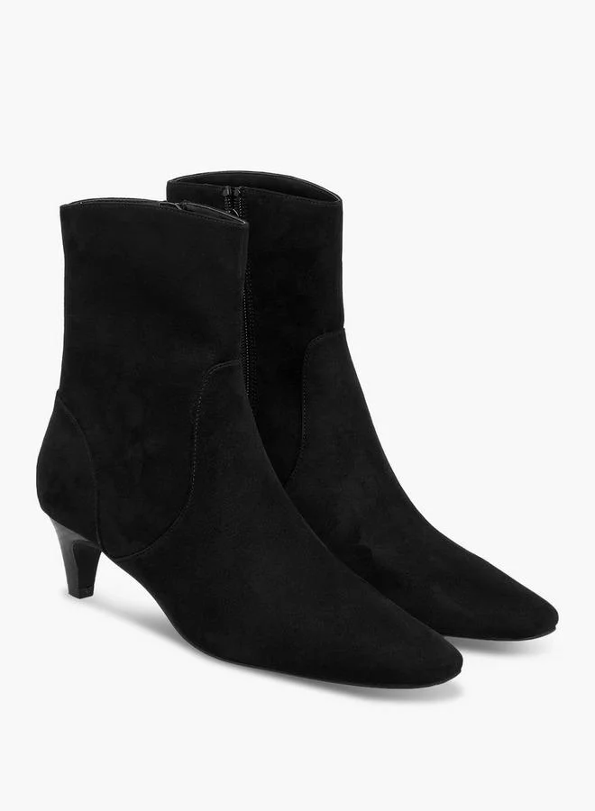 Celeste Women'S Kitten Heel Zip Closure Ankle Boots