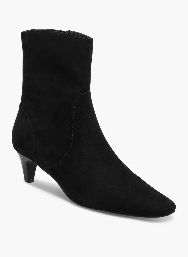 Celeste Women'S Kitten Heel Zip Closure Ankle Boots