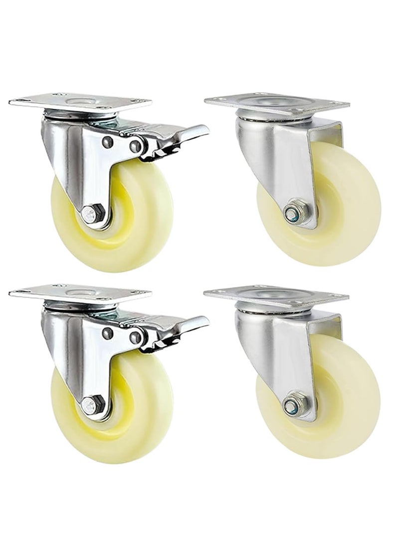 THOISEWELT THOISEWELT Industrial Heavy Trolley Caster Wheel 2 Brake 2 Plate Castor Wheel Luggage Transfer Swviel Moving Castor Wheel 4 Inches 1000kg Loading Capacity  - Image 1