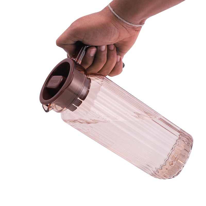NAYASA Nayasa Electra Water Jug with Plastic Lid Handle Transparent Beverage Carafe for Home Office Pitcher for Serve Water Milk Juice Beverage Chaas Cocktail Italian Look Brown 2000ml - Image 3