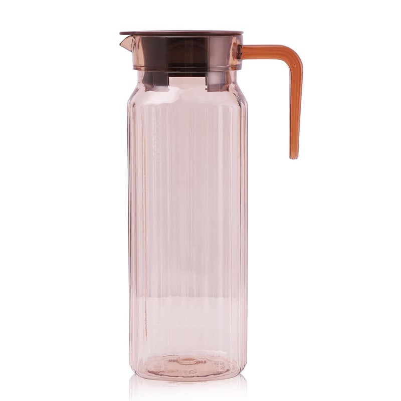 NAYASA Nayasa Electra Water Jug with Plastic Lid Handle Transparent Beverage Carafe for Home Office Pitcher for Serve Water Milk Juice Beverage Chaas Cocktail Italian Look Brown 2000ml - Image 5