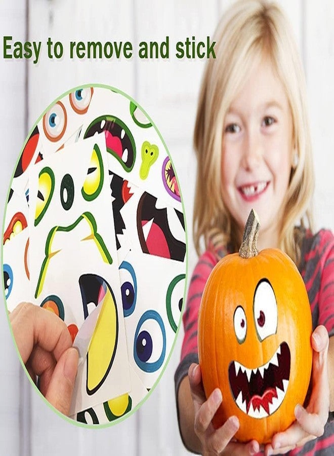 OuMuaMua 48 Pack Halloween Pumpkin Decorating Craft Stickers Mini Make 48 Small Pumpkin Face Stickers Monster Stickers for Halloween Kids Toddlers Treats Party Favors Supplies 24 Sheets - Image 4